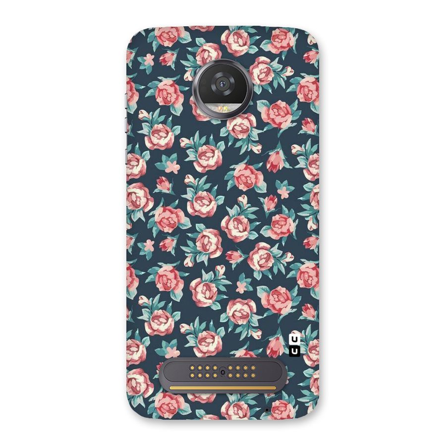 Floral Navy Bloom Back Case for Moto Z2 Play