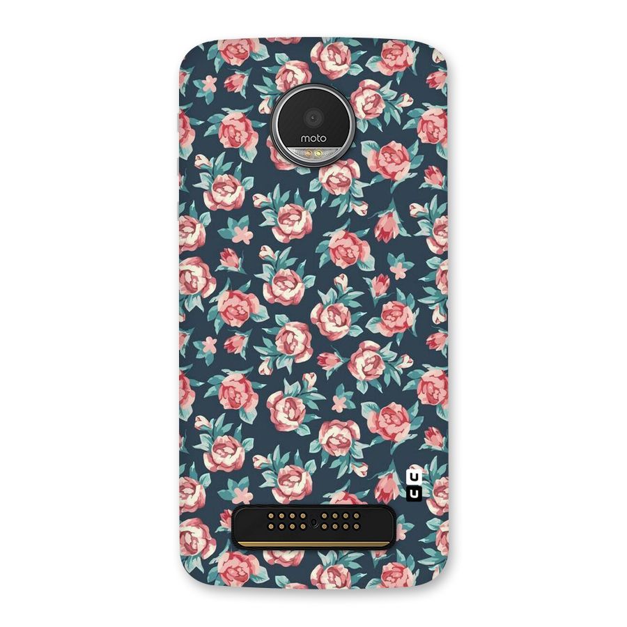 Floral Navy Bloom Back Case for Moto Z Play