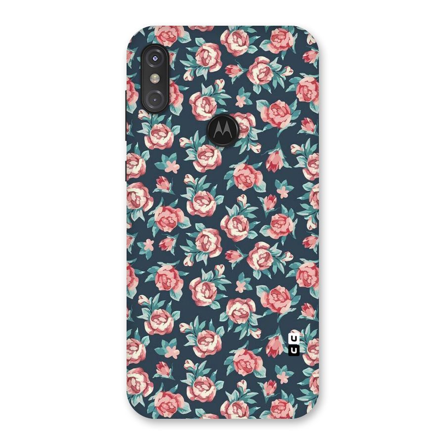 Floral Navy Bloom Back Case for Motorola One Power