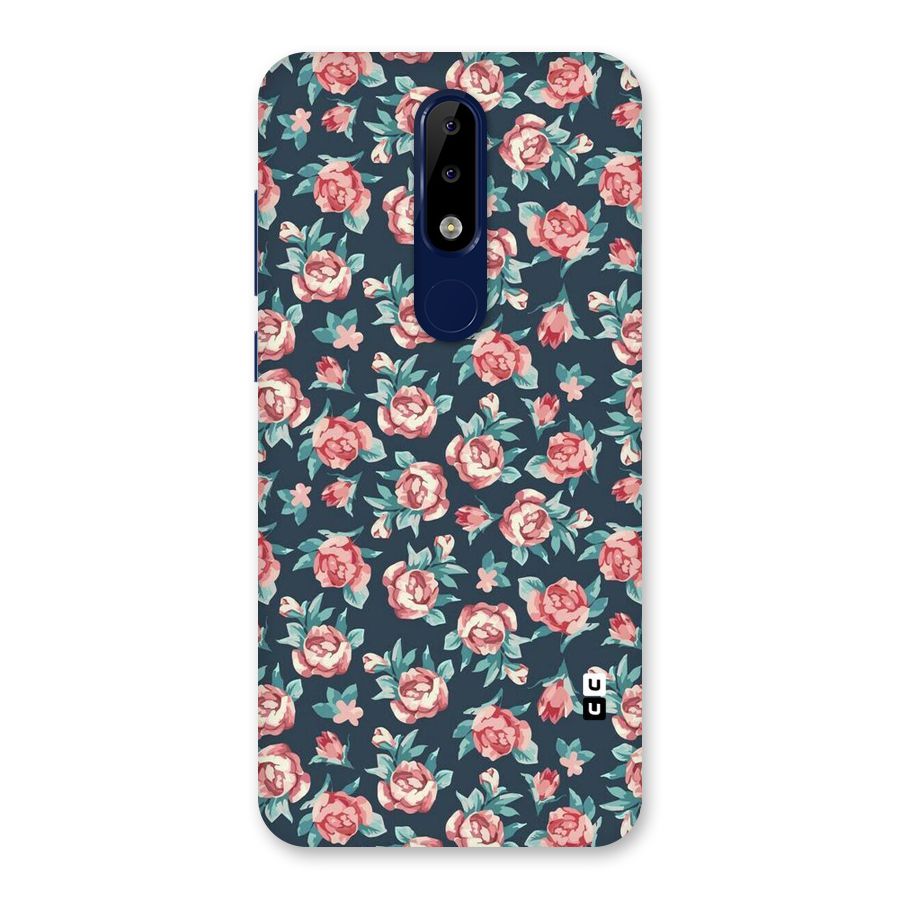 Floral Navy Bloom Back Case for Nokia 5.1 Plus