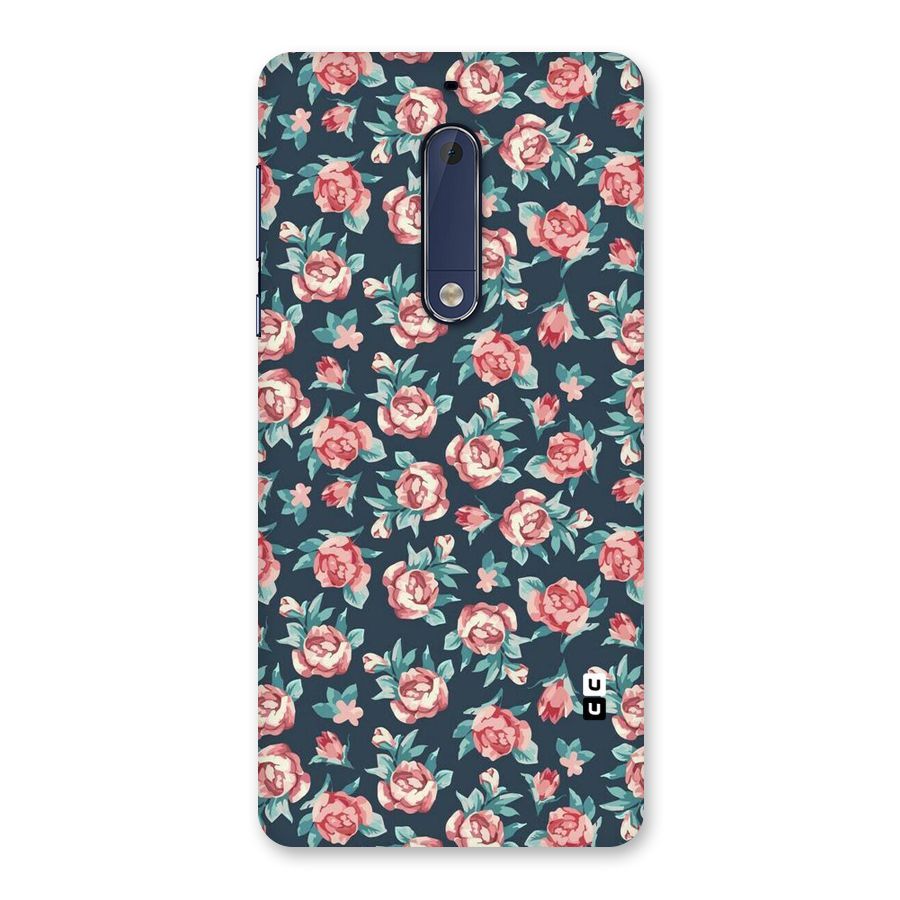 Floral Navy Bloom Back Case for Nokia 5