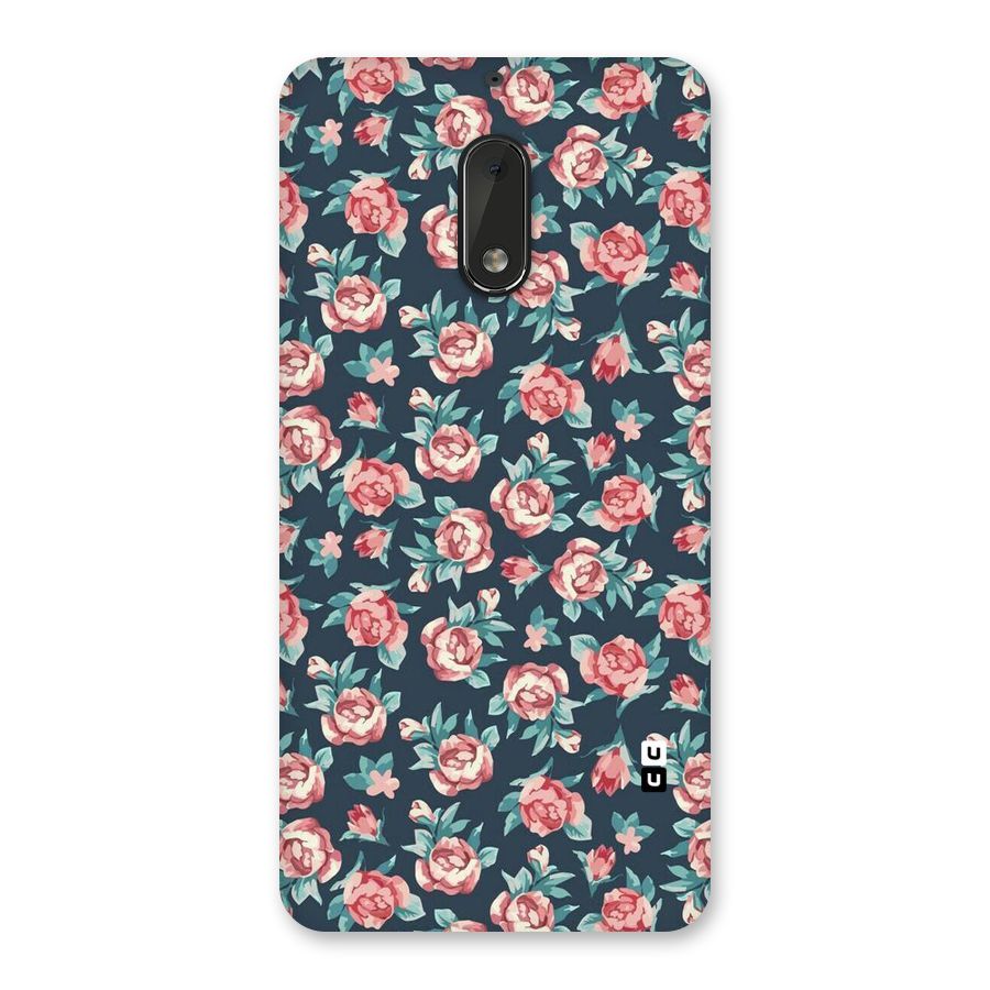 Floral Navy Bloom Back Case for Nokia 6