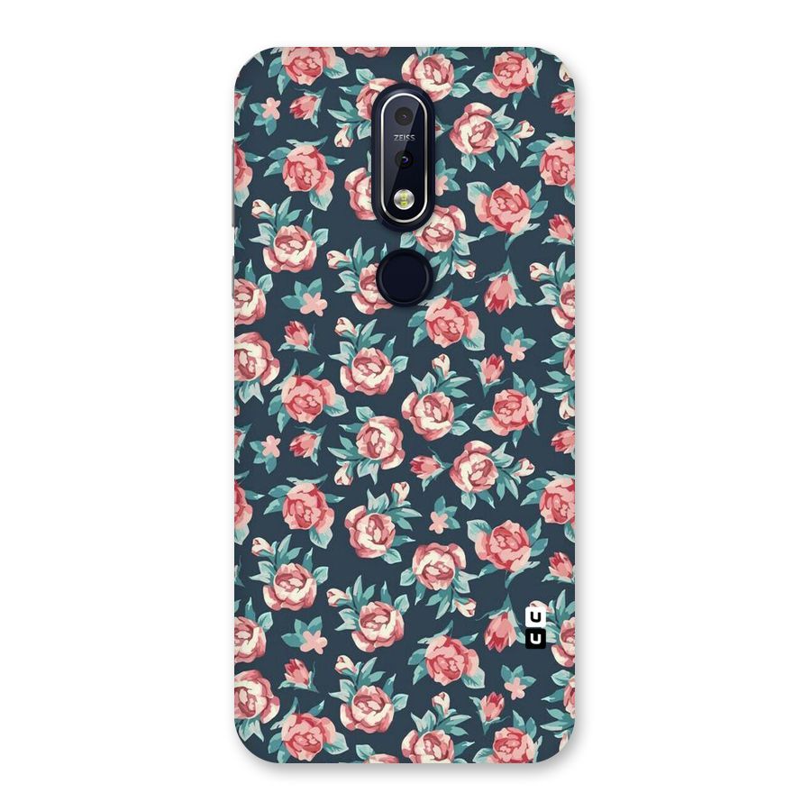 Floral Navy Bloom Back Case for Nokia 7.1