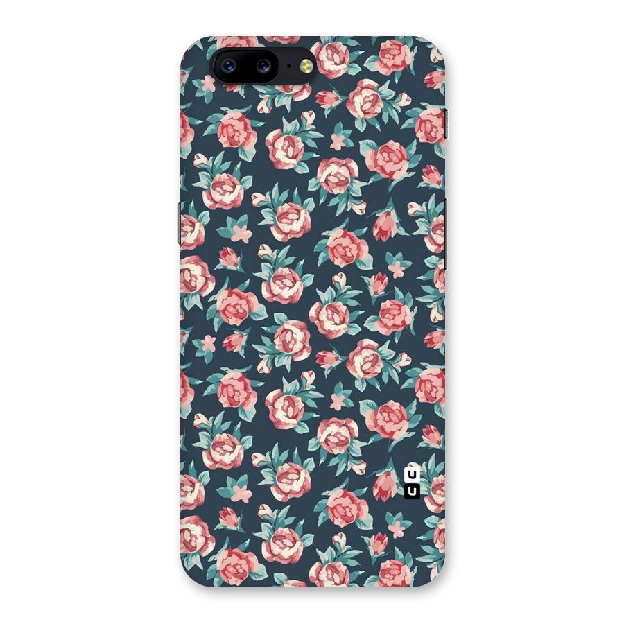 Floral Navy Bloom Back Case for OnePlus 5