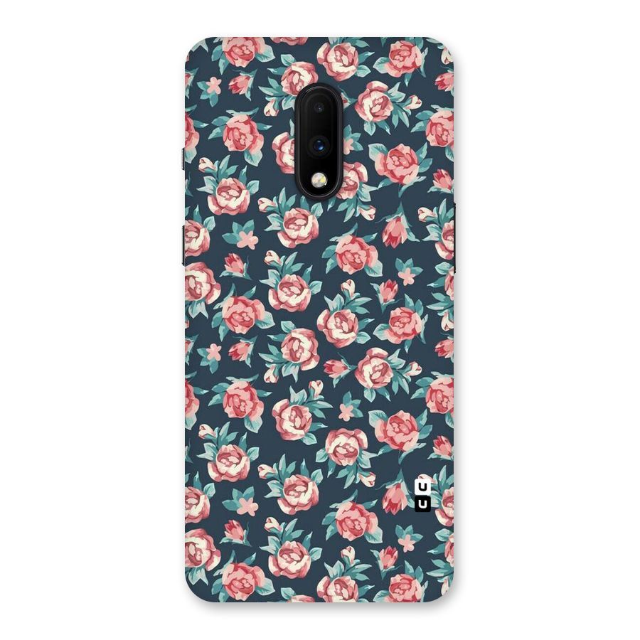 Floral Navy Bloom Back Case for OnePlus 7