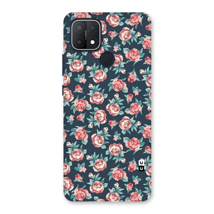 Floral Navy Bloom Back Case for Oppo A15