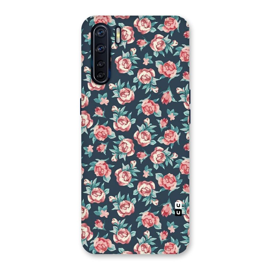 Floral Navy Bloom Back Case for Oppo F15