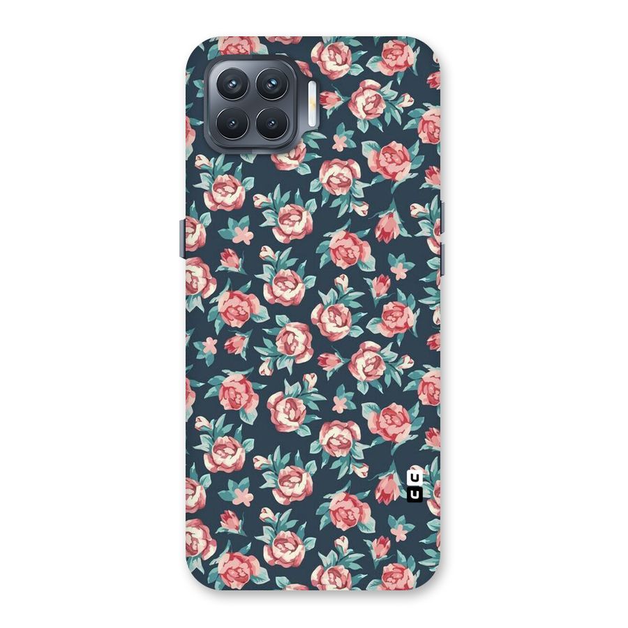 Floral Navy Bloom Back Case for Oppo F17 Pro
