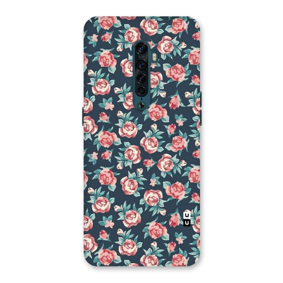 Floral Navy Bloom Back Case for Oppo Reno2