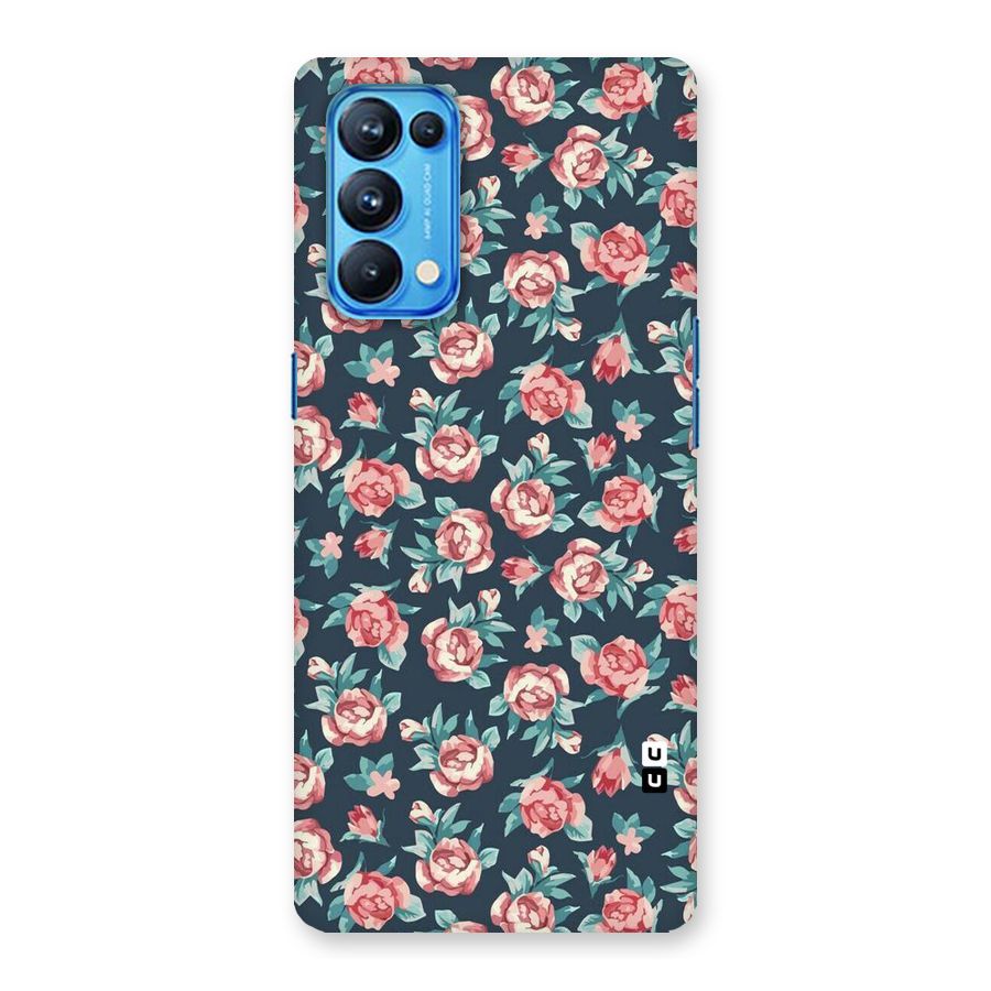 Floral Navy Bloom Back Case for Oppo Reno5 Pro 5G