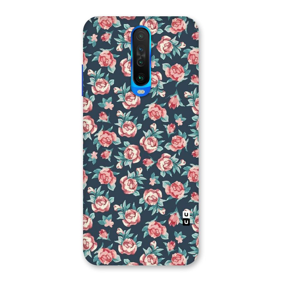 Floral Navy Bloom Back Case for Poco X2