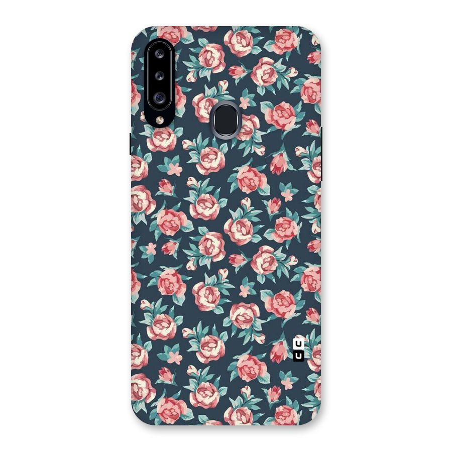 Floral Navy Bloom Back Case for Samsung Galaxy A20s
