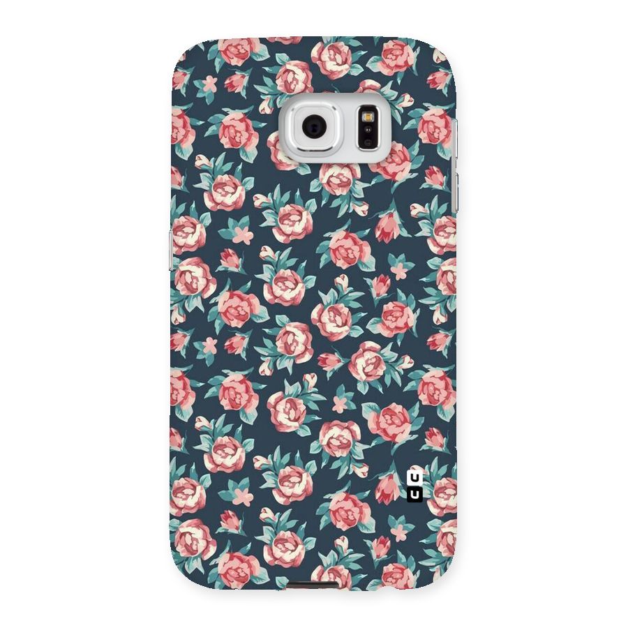 Floral Navy Bloom Back Case for Samsung Galaxy S6
