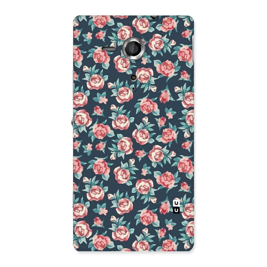 Floral Navy Bloom Back Case for Sony Xperia SP