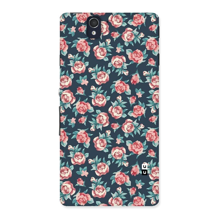 Floral Navy Bloom Back Case for Sony Xperia Z