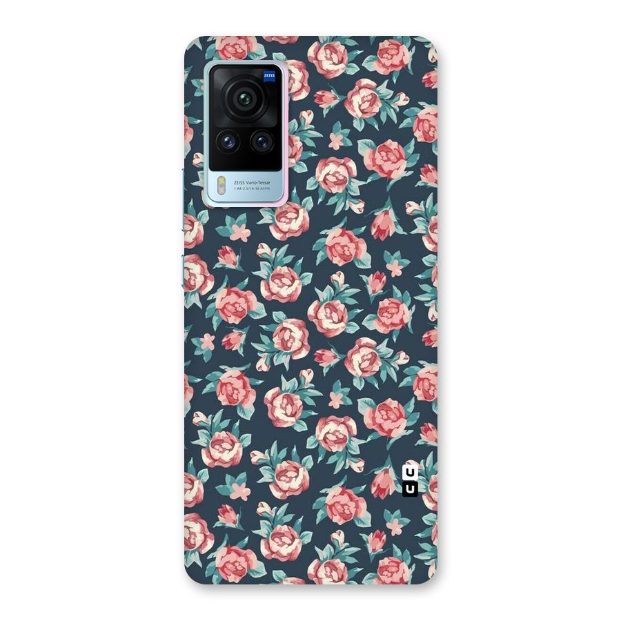 Floral Navy Bloom Back Case for Vivo X60 Pro