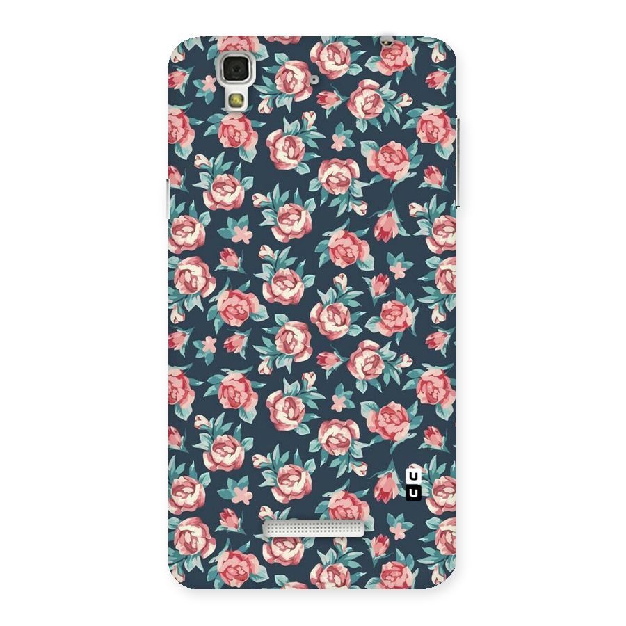 Floral Navy Bloom Back Case for Yu Yureka