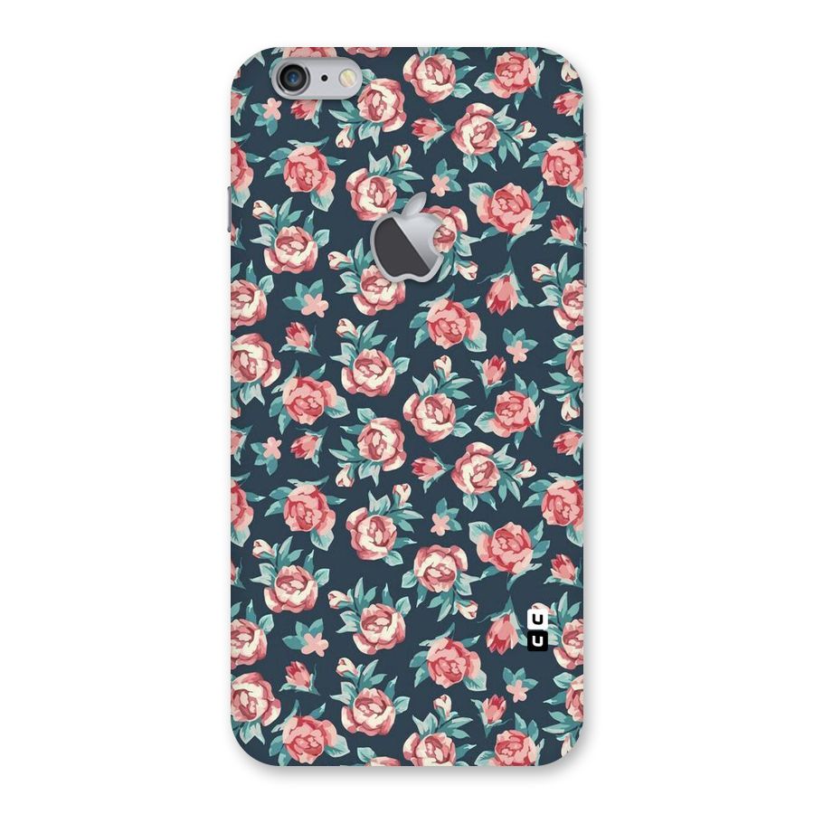 Floral Navy Bloom Back Case for iPhone 6 Plus 6S Plus Logo Cut