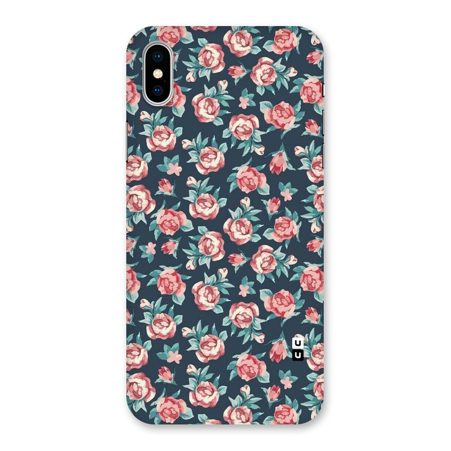 Floral Navy Bloom Back Case for iPhone XS