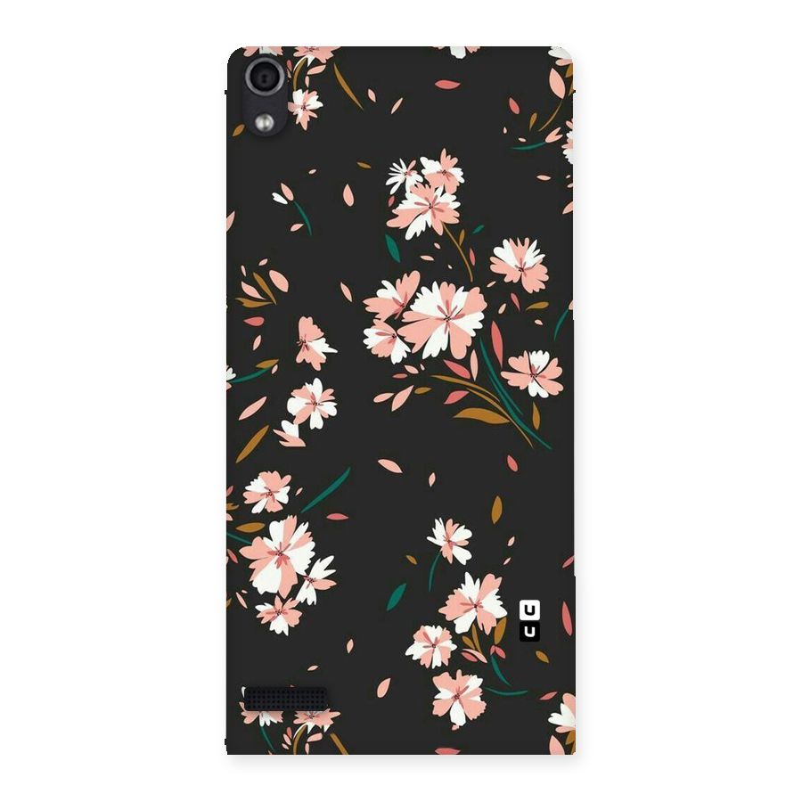 Floral Petals Peach Back Case for Ascend P6