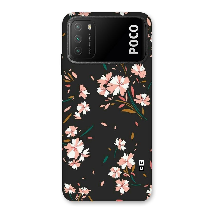 Floral Petals Peach Back Case for Poco M3