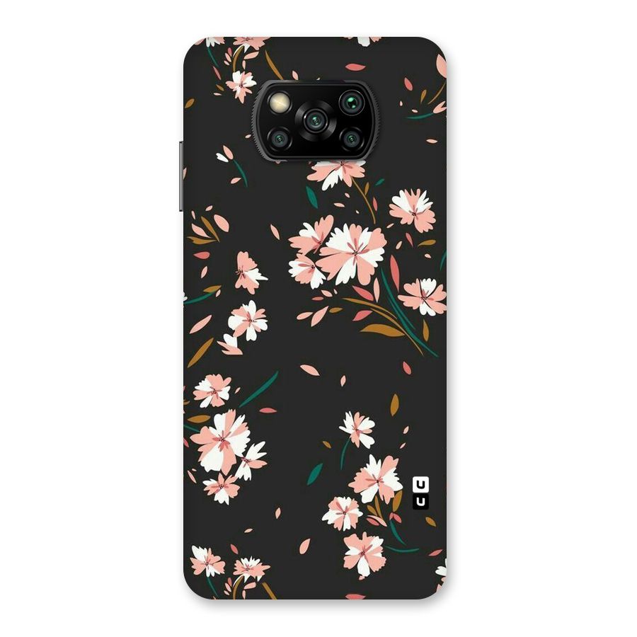 Floral Petals Peach Back Case for Poco X3