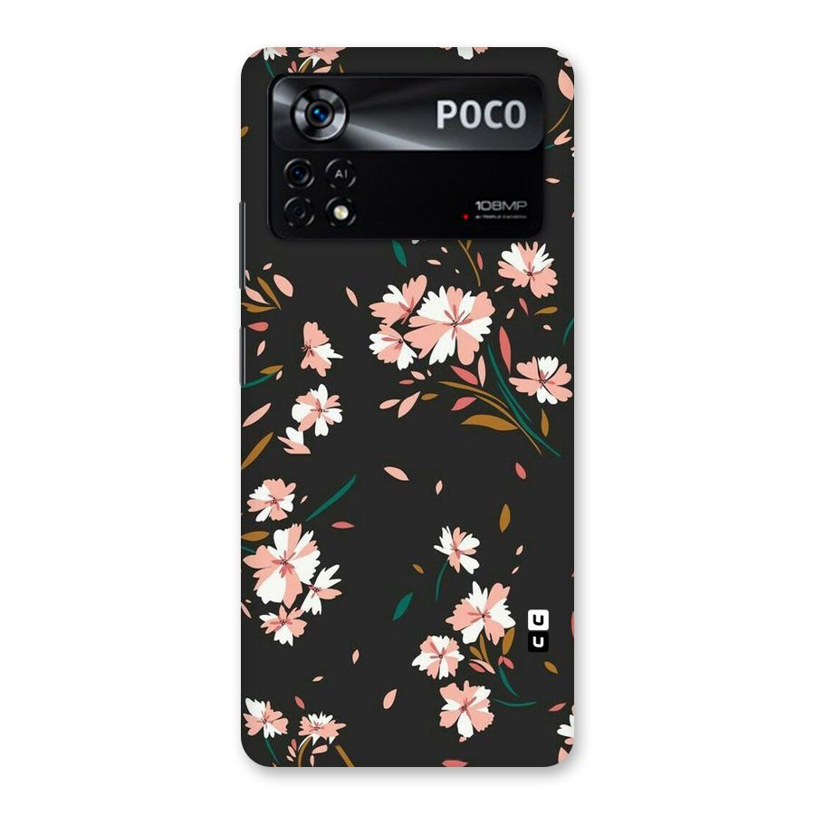Floral Petals Peach Back Case for Poco X4 Pro 5G