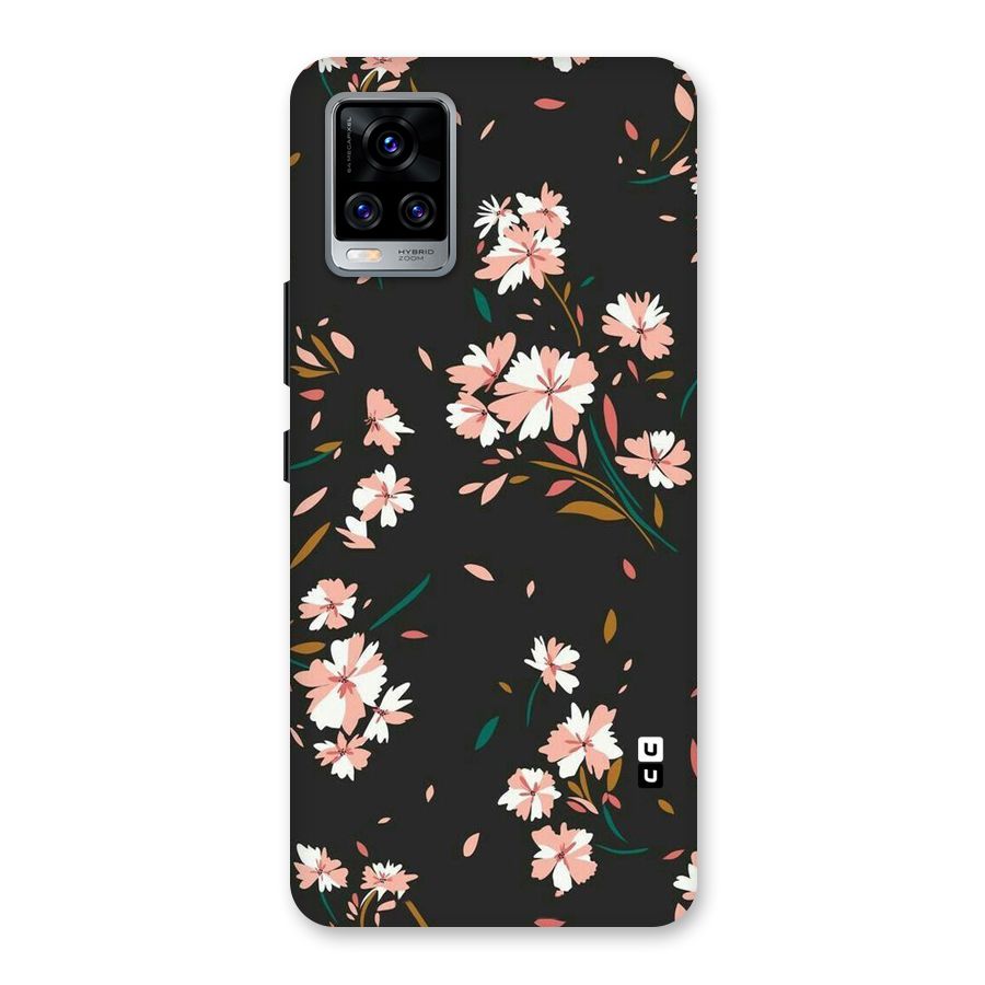 Floral Petals Peach Back Case for Vivo V20 Pro