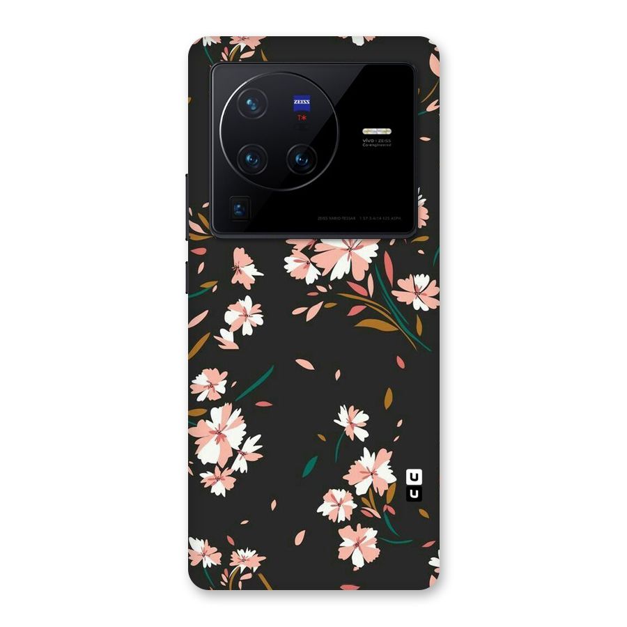 Floral Petals Peach Back Case for Vivo X80 Pro