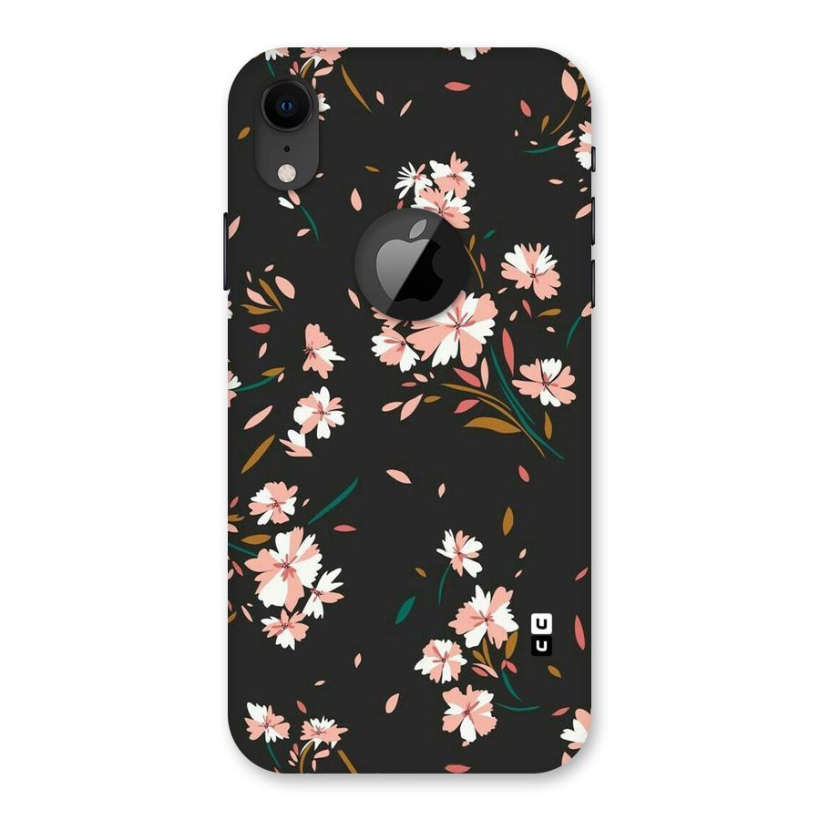 Floral Petals Peach Back Case for iPhone XR Logo Cut