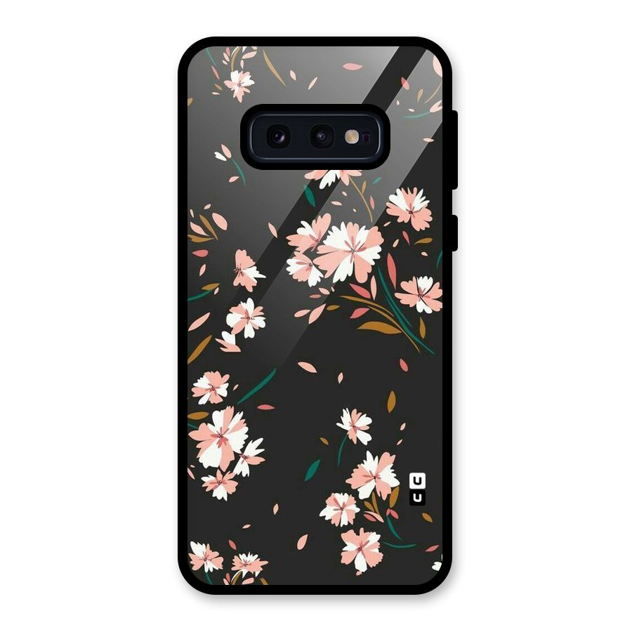 Floral Petals Peach Glass Back Case for Galaxy S10e