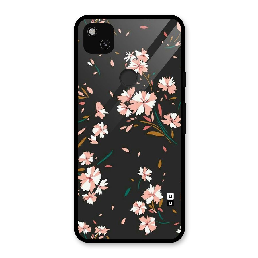 Floral Petals Peach Glass Back Case for Google Pixel 4a