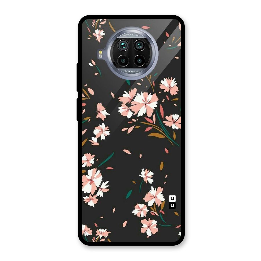 Floral Petals Peach Glass Back Case for Mi 10i
