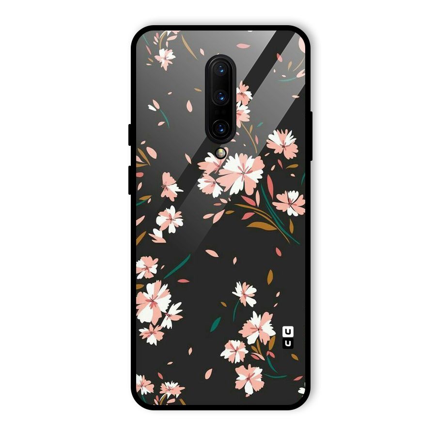 Floral Petals Peach Glass Back Case for OnePlus 7 Pro
