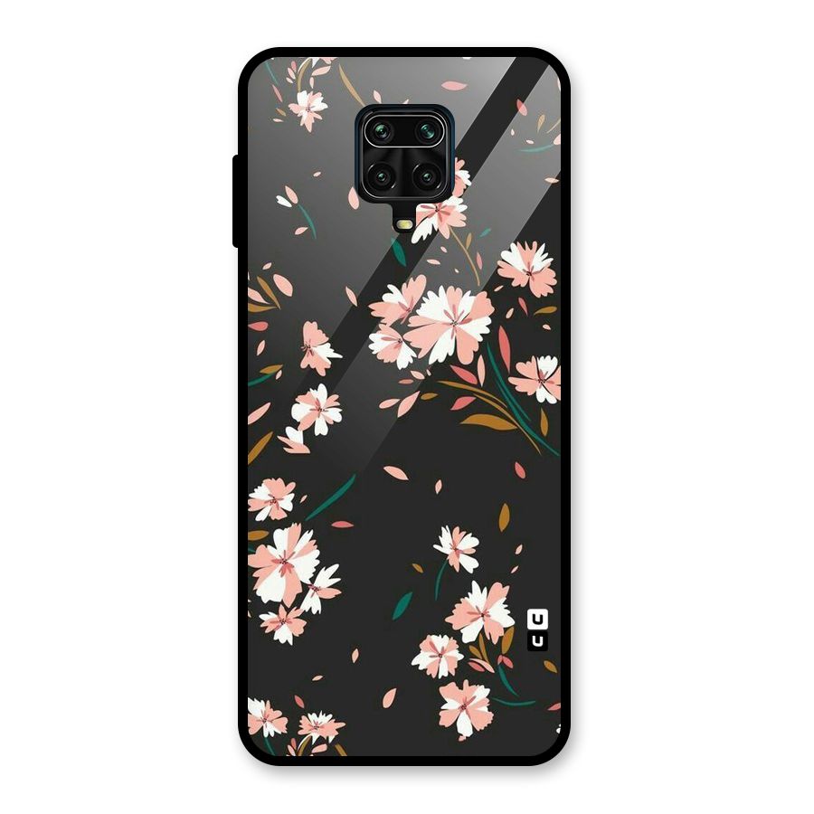 Floral Petals Peach Glass Back Case for Poco M2 Pro