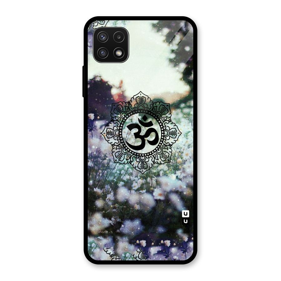 Floral Pray Glass Back Case for Galaxy A22 5G