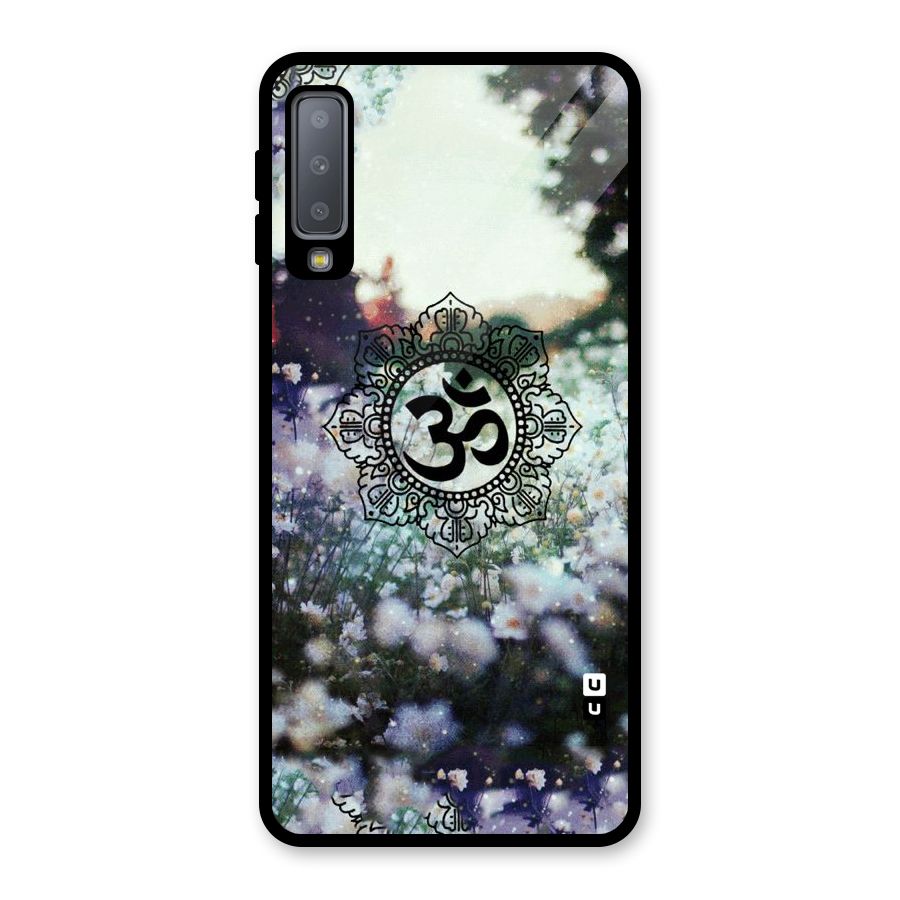 Floral Pray Glass Back Case for Galaxy A7 (2018)