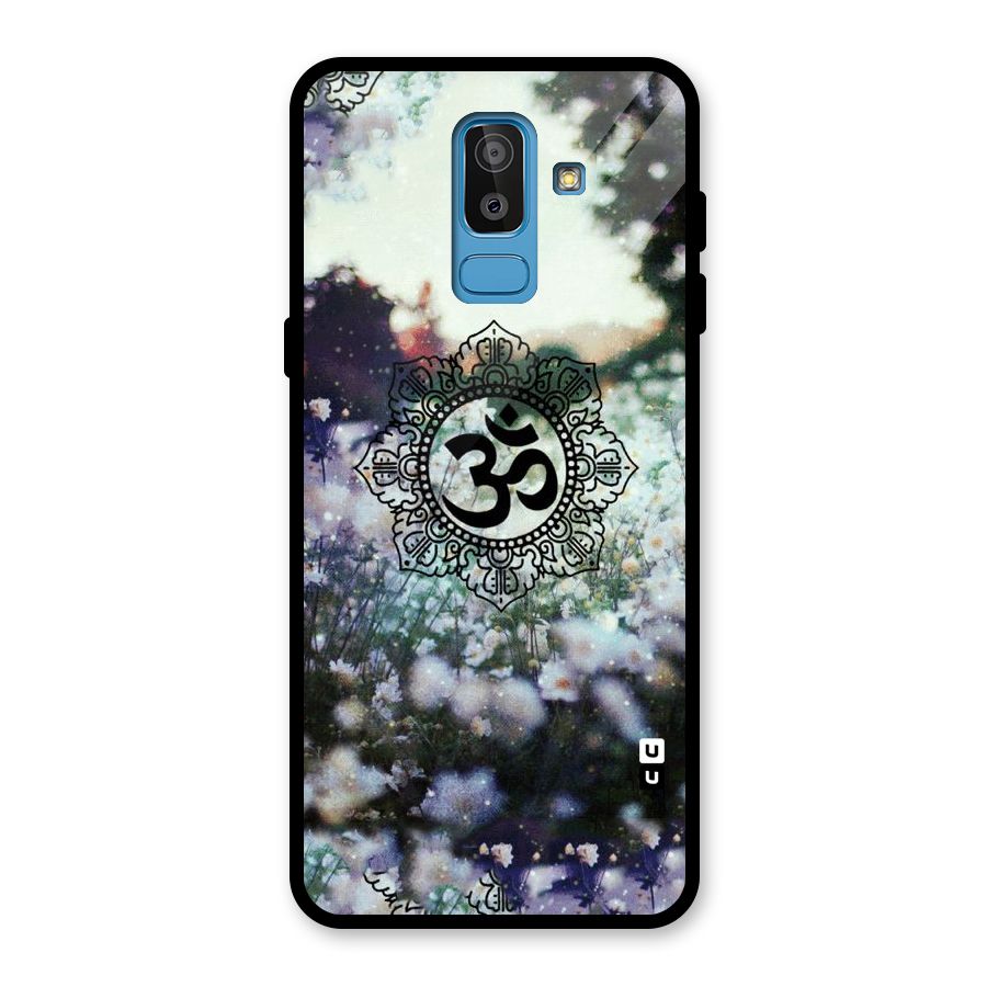 Floral Pray Glass Back Case for Galaxy J8