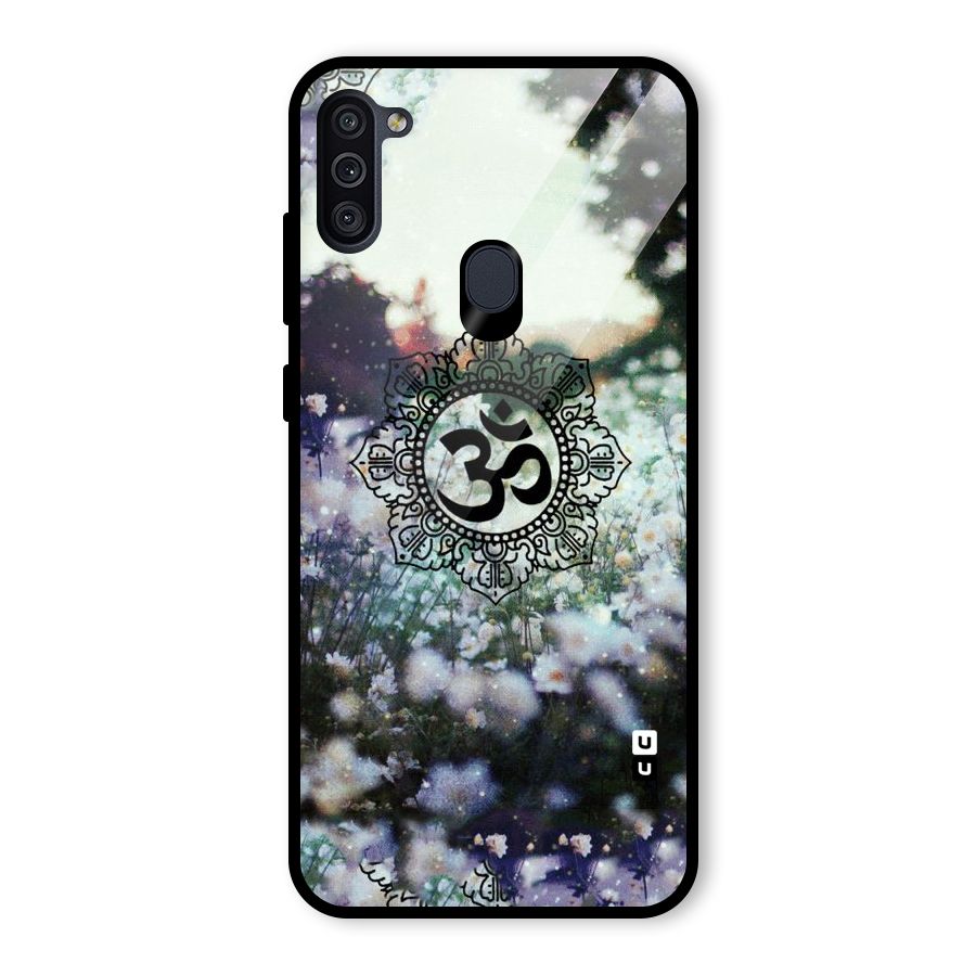 Floral Pray Glass Back Case for Galaxy M11
