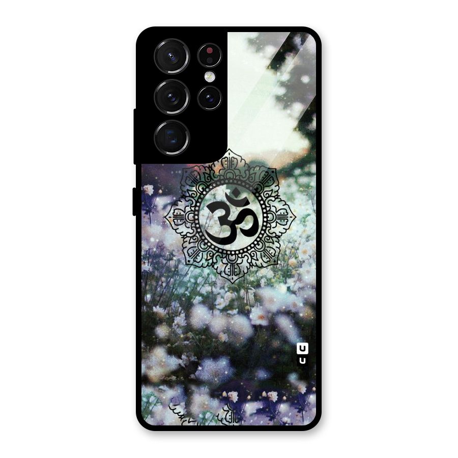 Floral Pray Glass Back Case for Galaxy S21 Ultra 5G