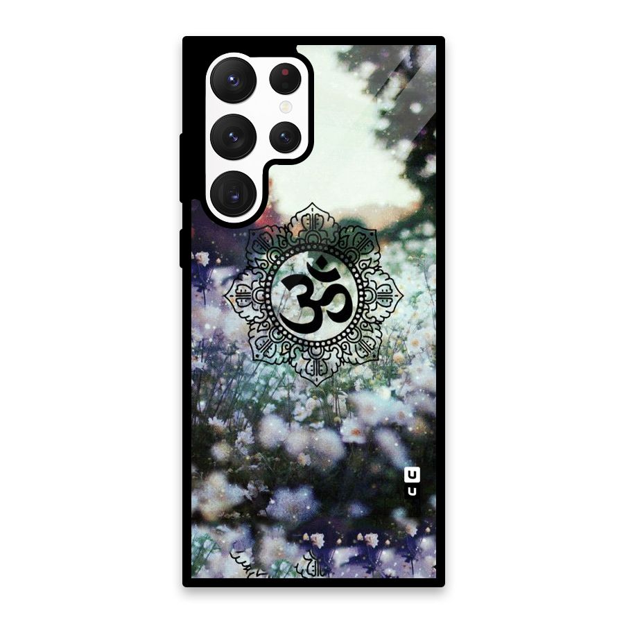 Floral Pray Glass Back Case for Galaxy S22 Ultra 5G