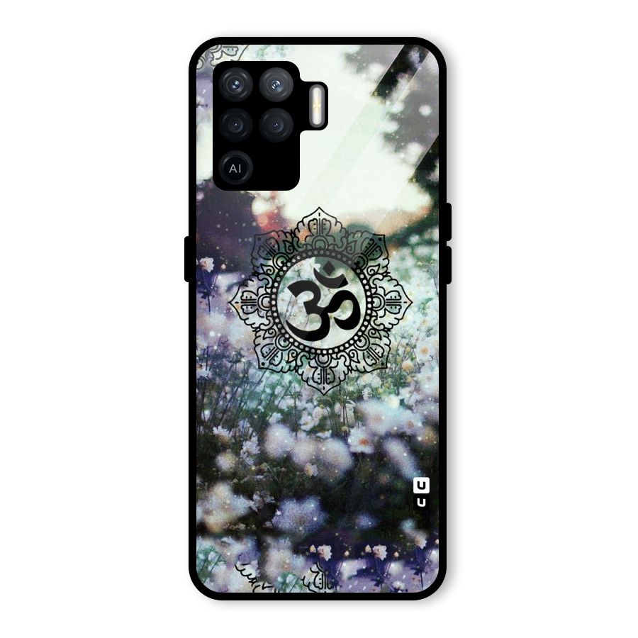 Floral Pray Glass Back Case for Oppo F19 Pro