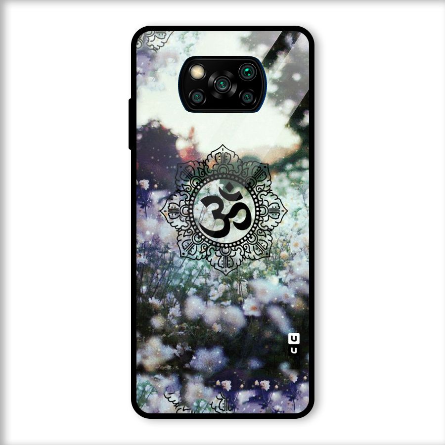 Floral Pray Glass Back Case for Poco X3