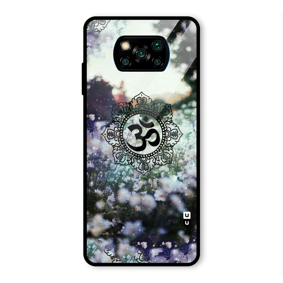 Floral Pray Glass Back Case for Poco X3 Pro