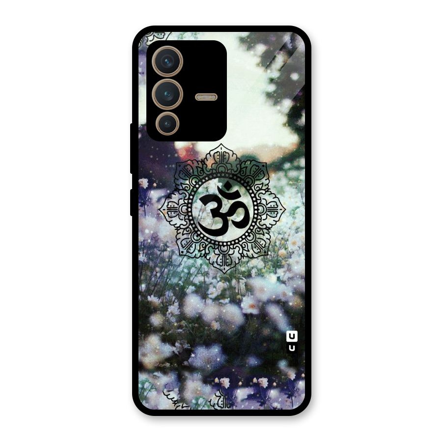Floral Pray Glass Back Case for Vivo V23 5G