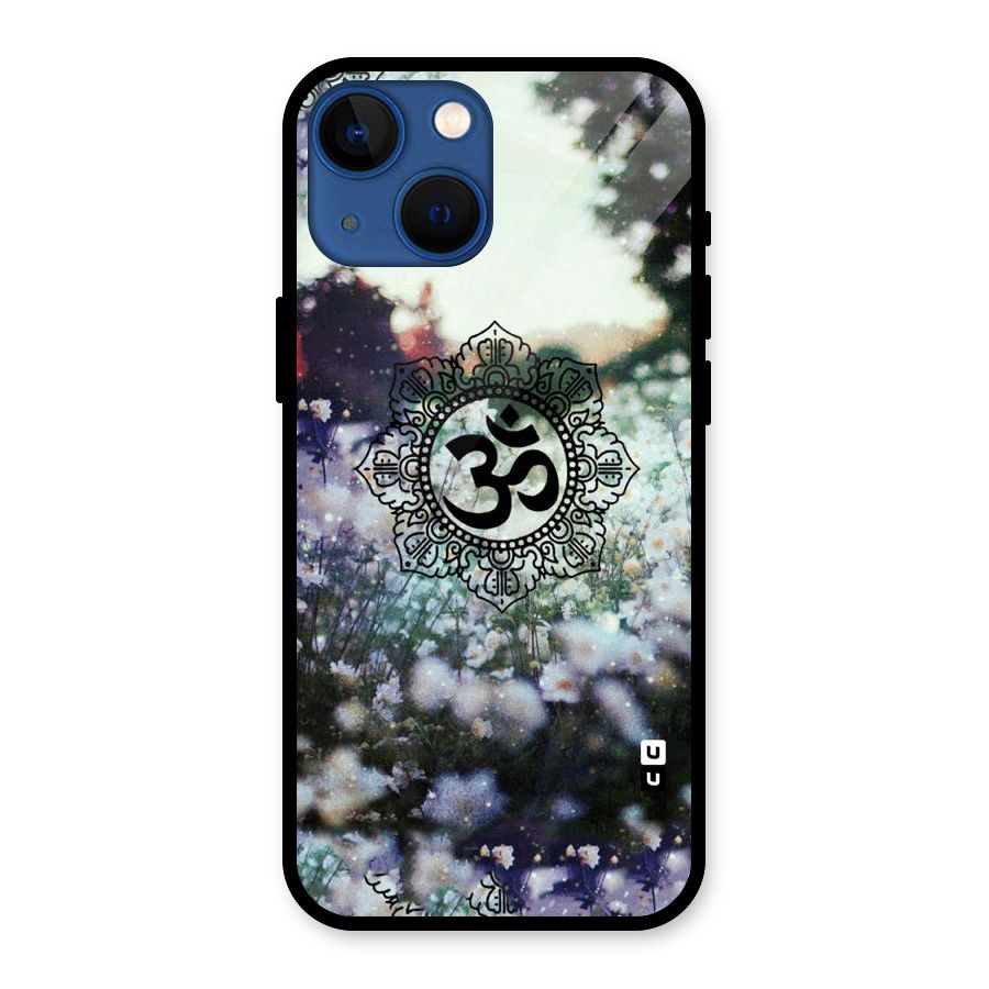 Floral Pray Glass Back Case for iPhone 13 Mini