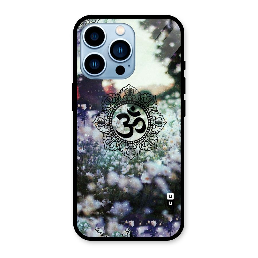 Floral Pray Glass Back Case for iPhone 13 Pro