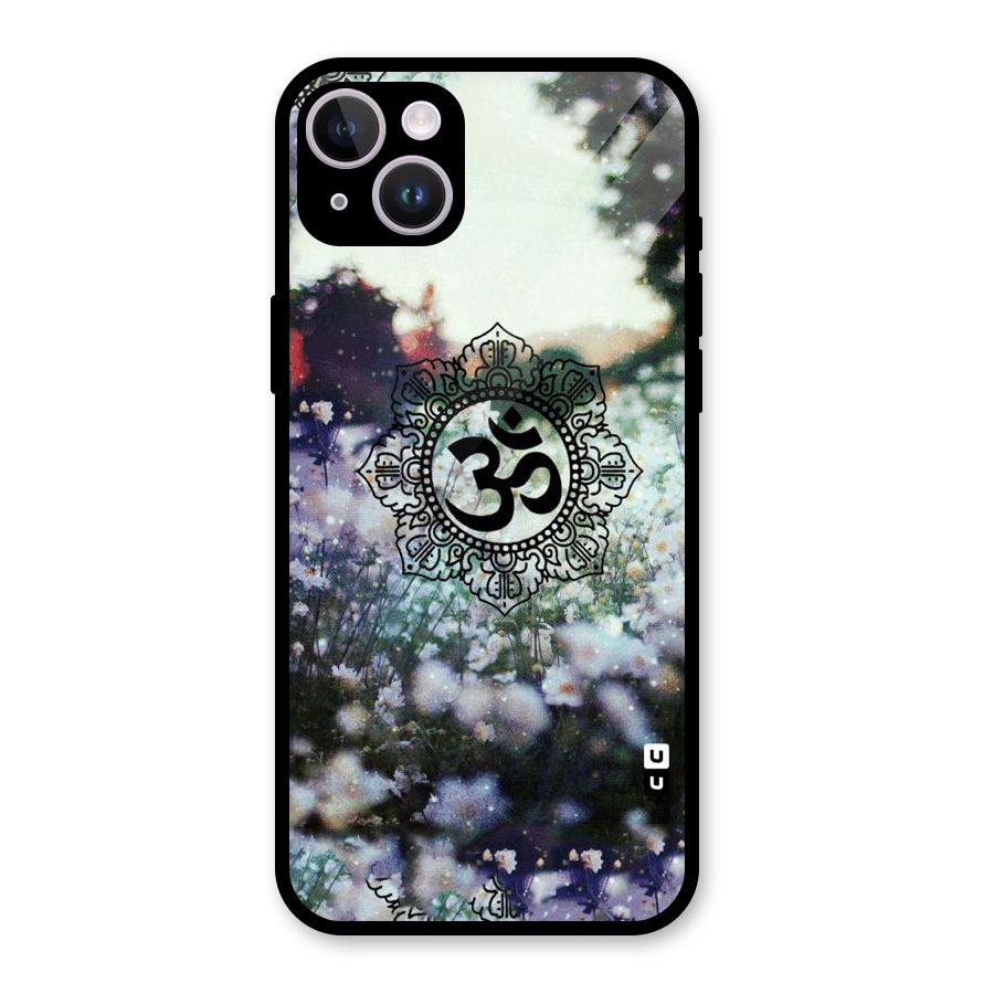 Floral Pray Glass Back Case for iPhone 14 Plus