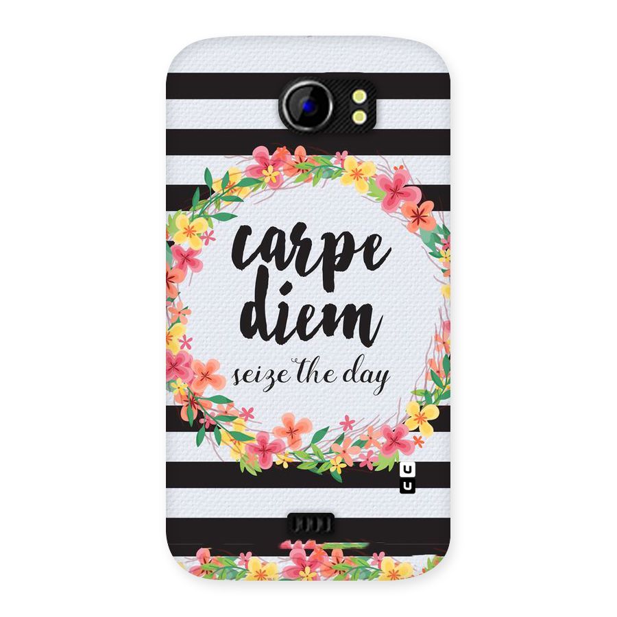 Floral Seize The Day Back Case for Micromax Canvas 2 A110