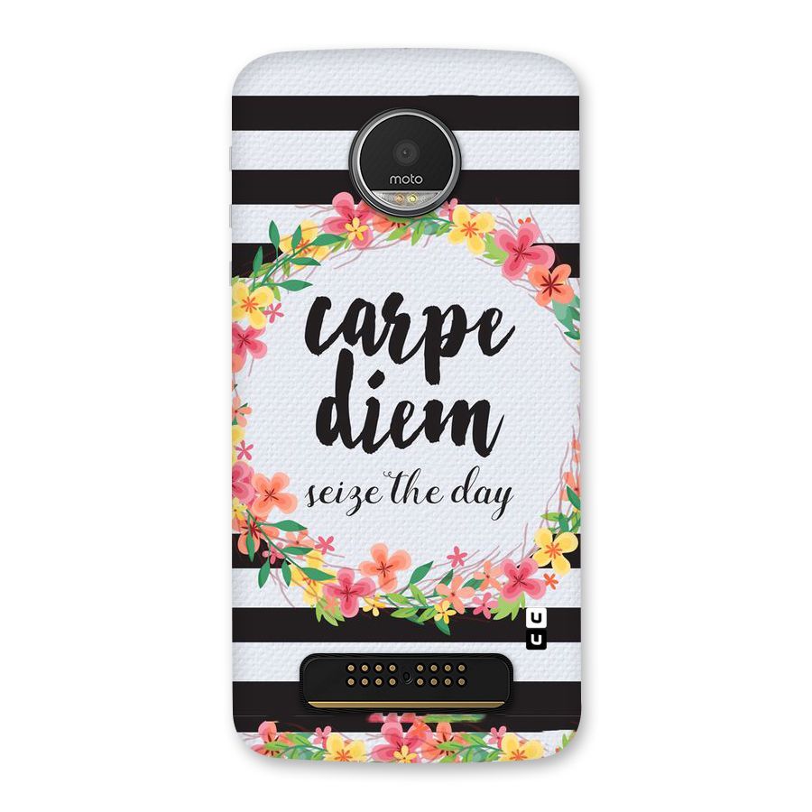 Floral Seize The Day Back Case for Moto Z Play